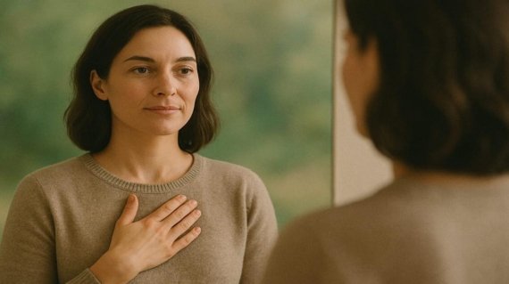 woman practicing self love for building confidence and emotional well-being