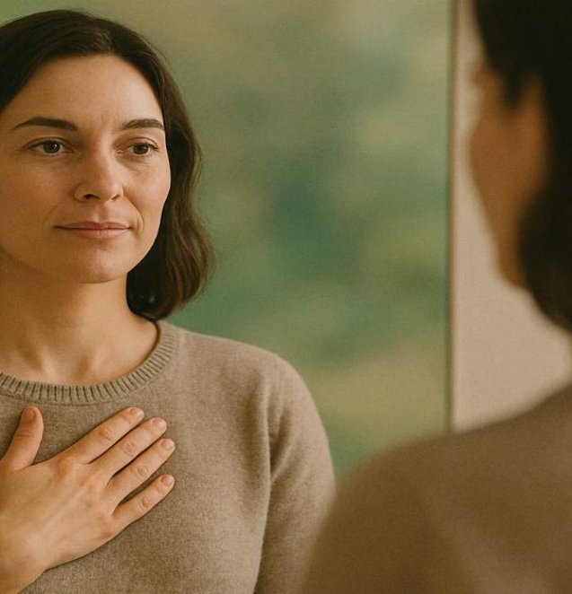 woman practicing self love for building confidence and emotional well-being