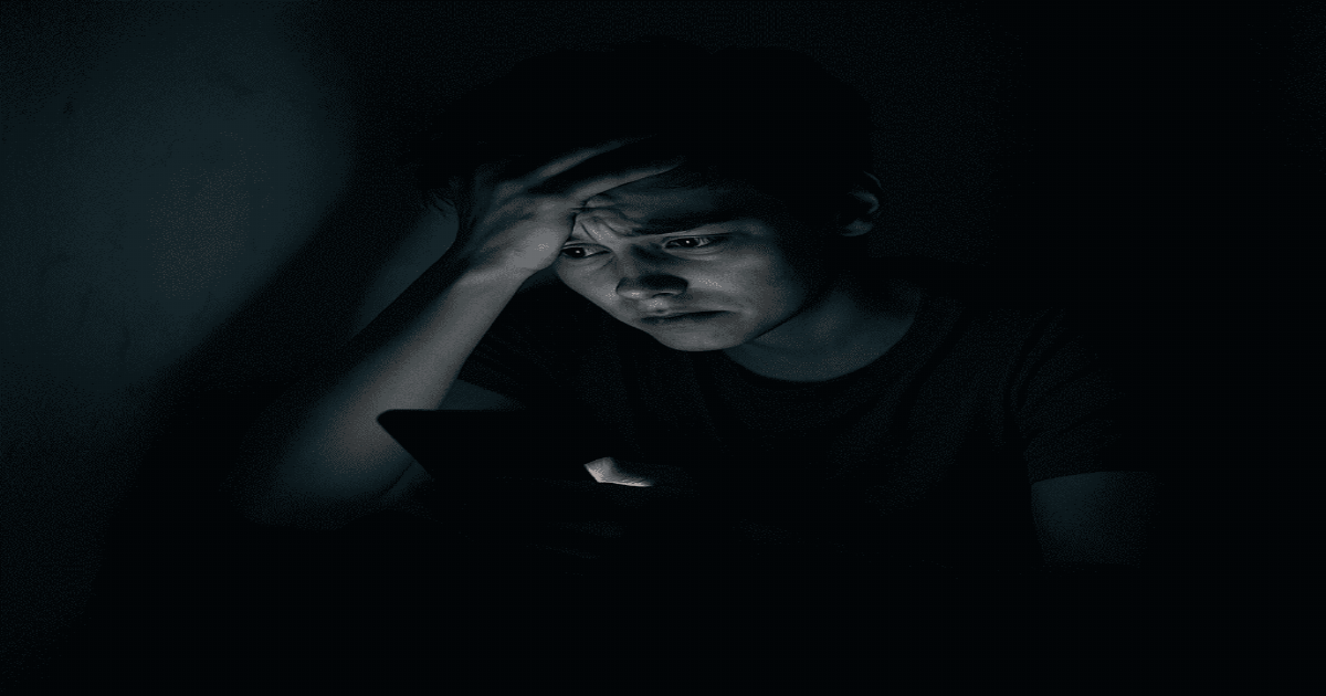 Gen Z teen struggling with sleep due to phone use and anxiety