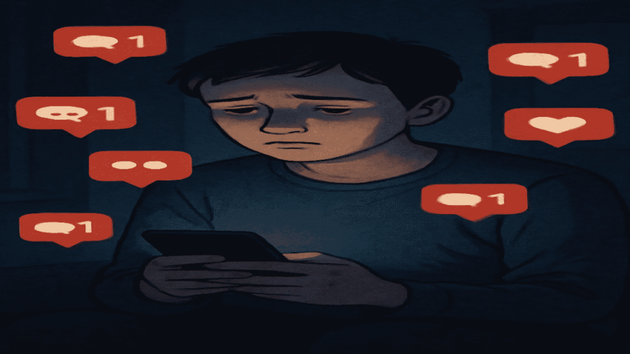 Feeling lonely despite online connections.