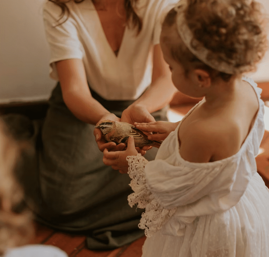 a child empathically responding to the mother