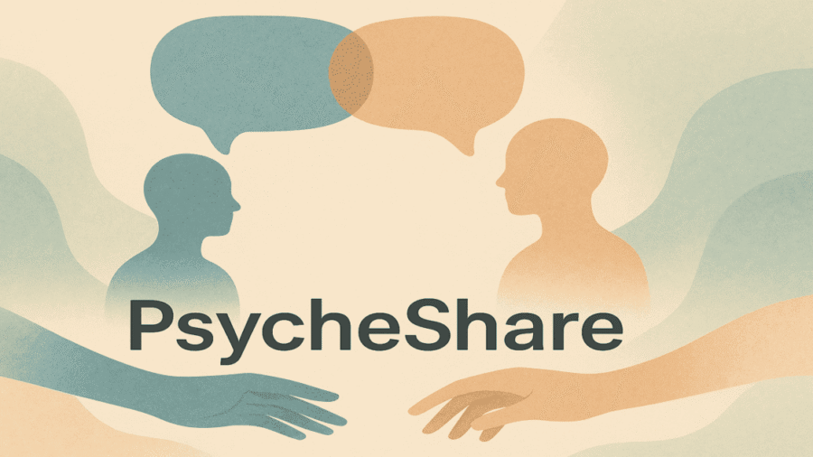 Abstract illustration of silhouettes, speech bubbles, and reaching, symbolizing emotional connection and support for each other