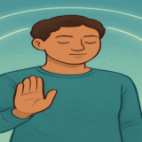 Confident person standing with soft boundaries around them, symbolising emotional clarity and personal space