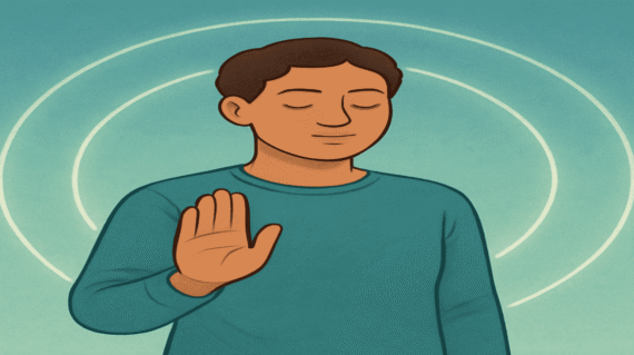 Confident person standing with soft boundaries around them, symbolising emotional clarity and personal space