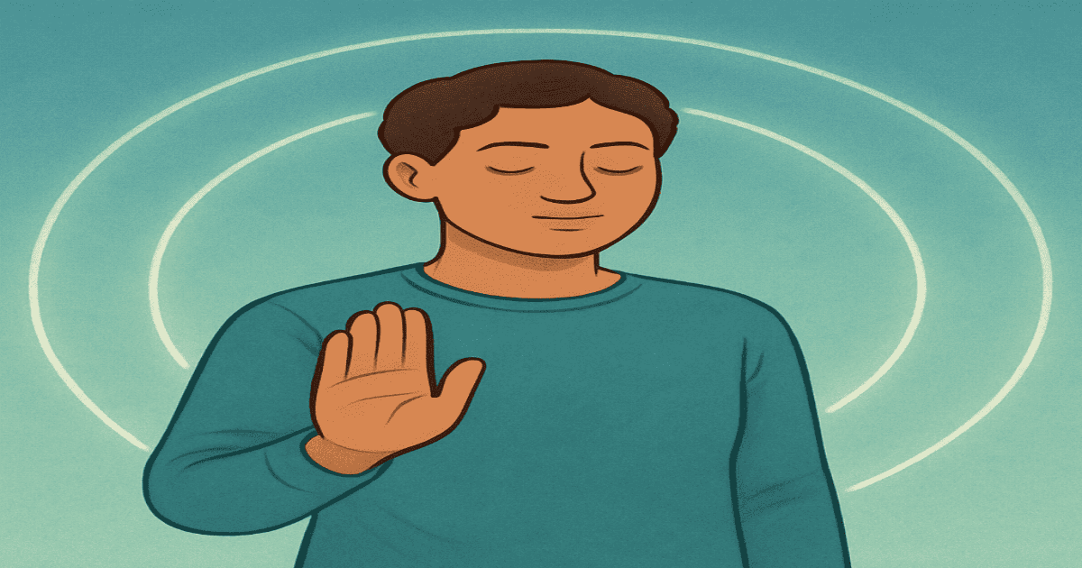 Confident person standing with soft boundaries around them, symbolising emotional clarity and personal space
