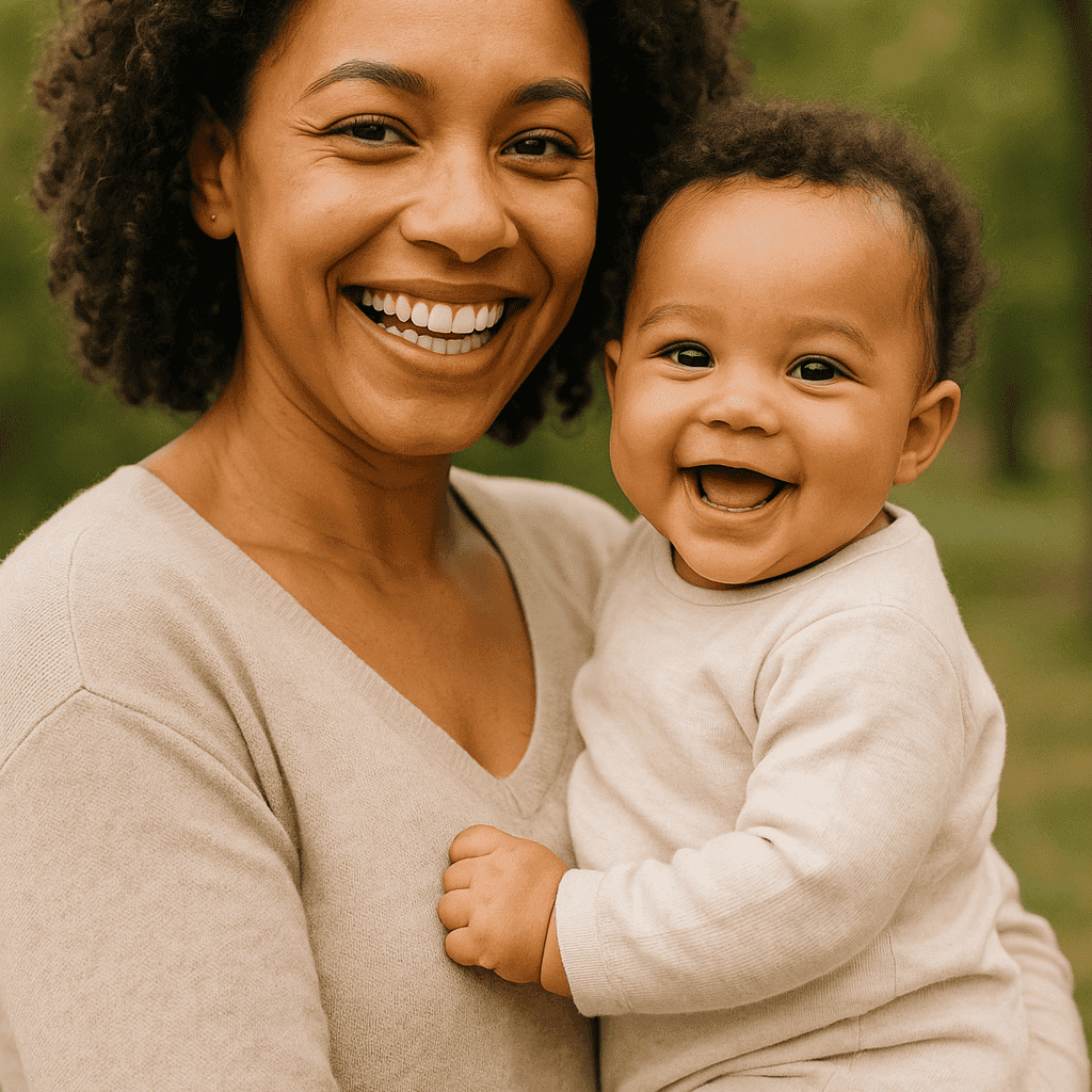 Mother and Baby Smiling