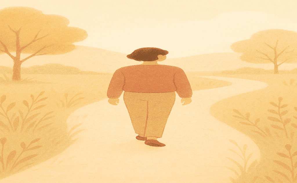 Person walking peacefully alone, symbolising personal growth and freedom from emotional overwhelm