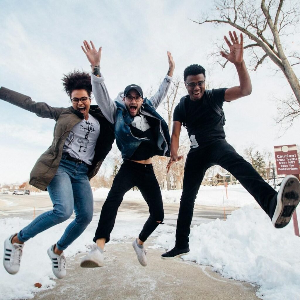 Group dancing together, showing joy and dopamine release