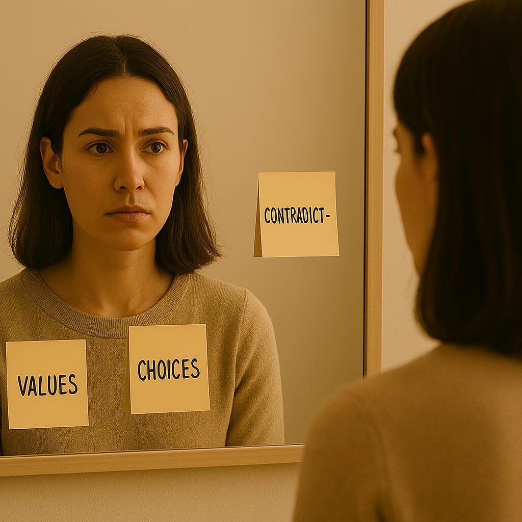 cognitive dissonance self-reflection during change