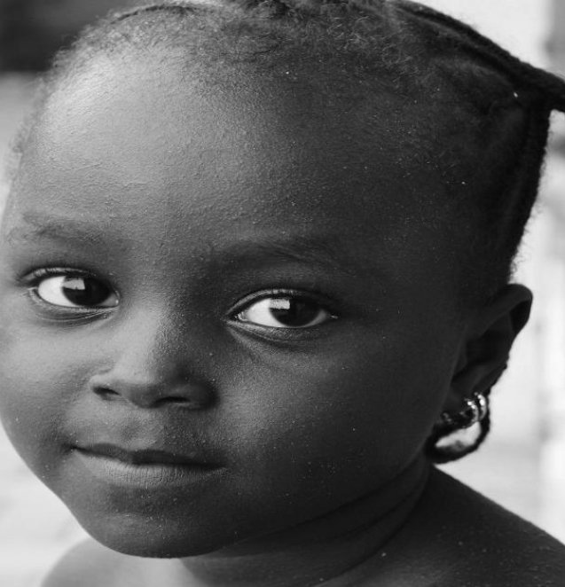grayscale photography of child
