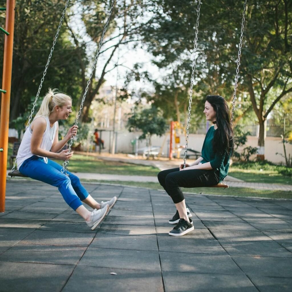 Supportive conversation about mental health between friends