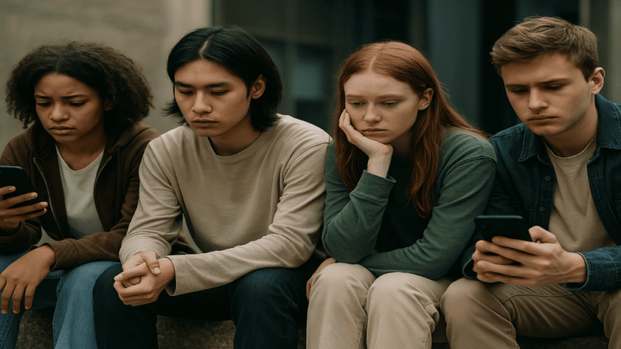 Gen Z young adults facing mental health challenges in a fast paced digital world
