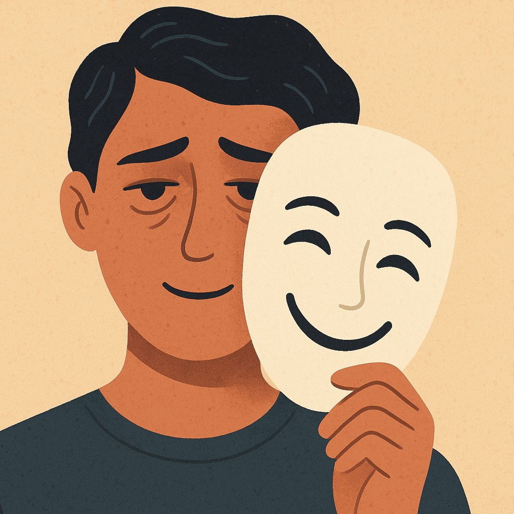 hiding feelings behind a smile when it is okay to not be okay