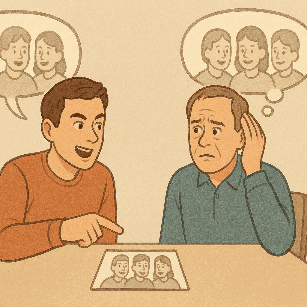 shared false memories between people showing different versions of the same event