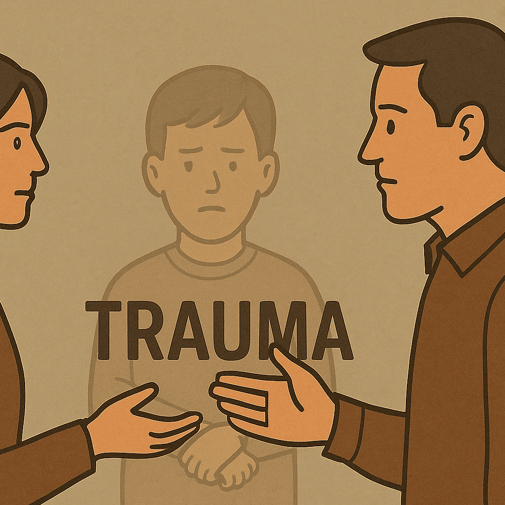 Childhood trauma and adult relationships with a symbolic image of emotional distance and unresolved memories